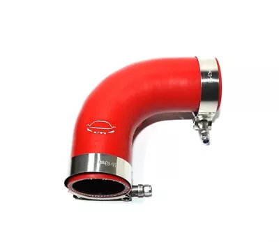 4-Ply Reinforced 2  ID 90 Degree Elbow Silicone Hose Coupler + T Bolt Clamp RED • $15.99