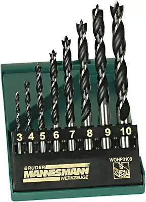 Mannesmann Professional Wood Drill Set In Plastic Box 8 Pieces • £17.42