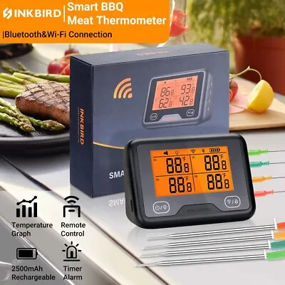 WiFi Bluetooth Wireless Meat Thermometer IBBQ-4BW Grill Smoker Temperature Graph • $59.99