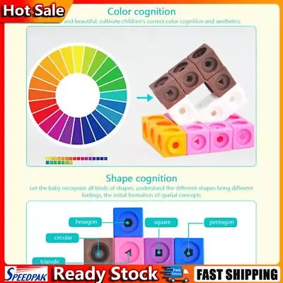 100pcs Multilink Linking Counting Cubes Kids Learning Kindergarten Birthday Gift • £13.15