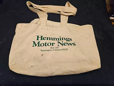 Vintage  HEMMINGS MOTOR NEWS BENNINGTON VERMONT   Canvas Newspaper Bag • $240