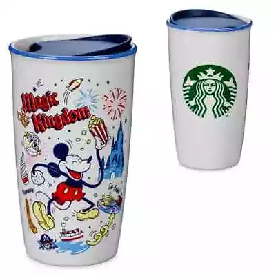 Disney Parks Magic Kingdom BOXED Mickey Ceramic Starbucks Travel Tumbler New • $22.95