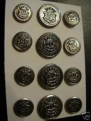 12 Pc Designer Metal Blazer Button Set 24/33 Coat Jacket Shank  Antique Silver  • $22