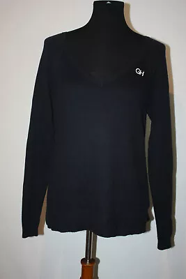 $15.69 • Buy Gilly Hicks Sydney A&F Sz M Navy Blue Pullover Monogram V-Neck Sweater