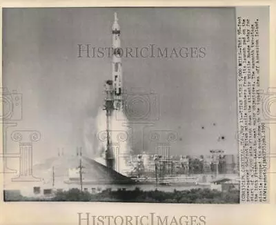 1960 Press Photo Titan Missile Thunders From Cape Canaveral Launch Pad • $19.99