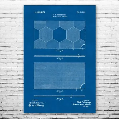 Linoleum Flooring Patent Poster Print 12 SIZES Workshop Decor Carpenter Gift • $46.95