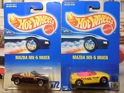 Hot Wheels Mazda MX-5 Miata LOT 2 CONVERTIBLE COLLECTOR NO 172 BLUE CARD BW JDM • $16.95