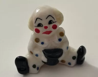 Vintage Porcelain Bug House Bone China Miniature Sitting Clown 1.5” Polka Dot • $13.50