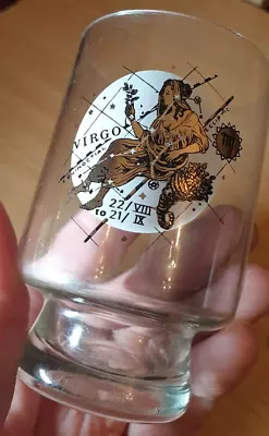 Vintage USSR Juice Whiskey Cognac Glass Glassware Virgo Zodiac Gilded • $51.70