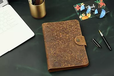 Embossed Leather A5 A6 6 Ring Binder Notebook Leather Refillable Planner Binder • $34.10