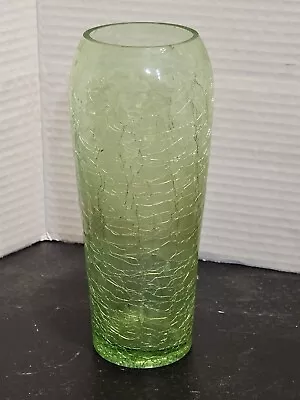 Vintage Crackle Glass Vase Clear 8 T X 3 W • $12.50