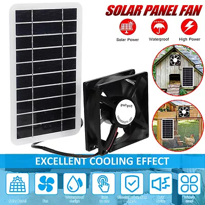 30W Solar Panel Fan Waterproof Solar Exhaust Fan Greenhouse Solar Extractor Fan • £12.99