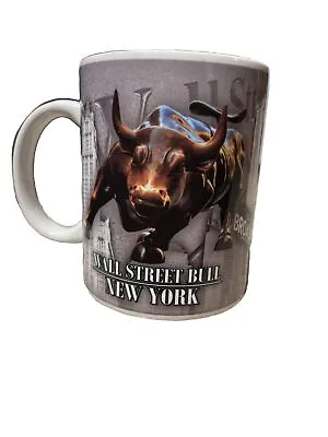 New York Wall Street Bull Market 11 Oz White Coffee Mug B212 • $8.95