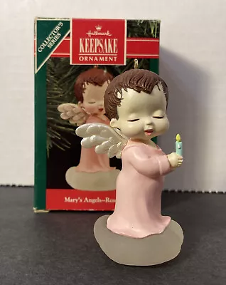 Hallmark Keepsake Mary's Angels ROSEBUD 1990 Christmas Ornament W Box • $18.99