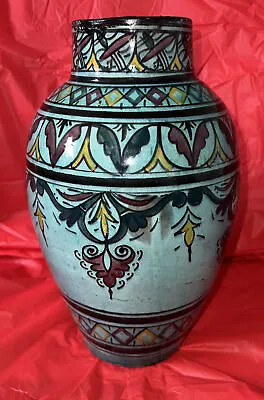 £48.51 • Buy Vintage Moroccan Safi Pottery Vase - Signed - 13 Inches Tall