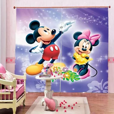 £117.37 • Buy Mickey Mouse Writhing 3D Curtain Blockout Photo Printing Curtains Drape Fabric