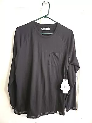 Mister New York Mens Black Long Sleeve Pocket T-Shirt Large NWT • $12.20