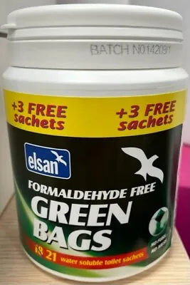£15.50 • Buy Elsan Chemical Caravan Toilet Green Bags 21 Sachets - Formaldehyde Free