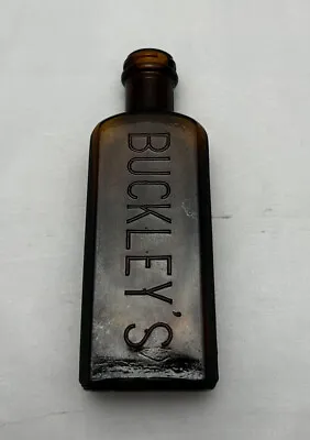 Original Vintage Buckley's Cough Syrup Medicine Bottle With Embossed Letters • $7.35