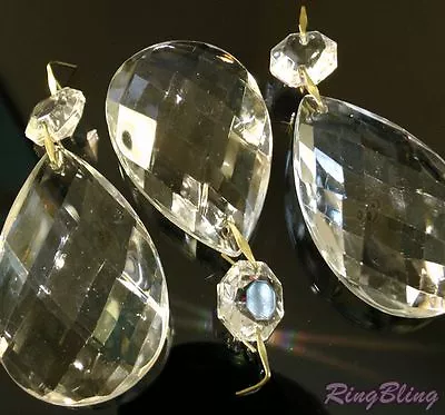 3 X Replacement Chandelier Crystal Pear Drops Pendeloques Chandelier Spare Parts • £5.99