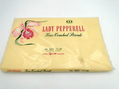 Vintage New Lady Pepperell  Fine Combed Percale One Sheet 72 X 108 Yellow • $31.45