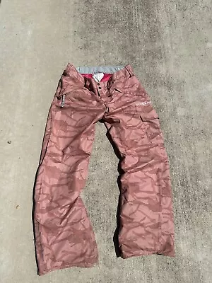 Volcom Snowboard Ski Pants Size Large Pink Camo Transition Snow Pants Y2K Womens • $74.99