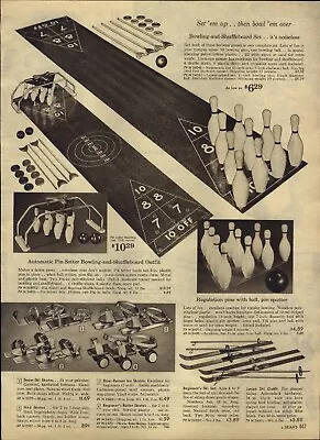 1961 PAPER AD Bowling Shuffleboard Walt Disney Puppets Magnajector Projector Ski • $19.99