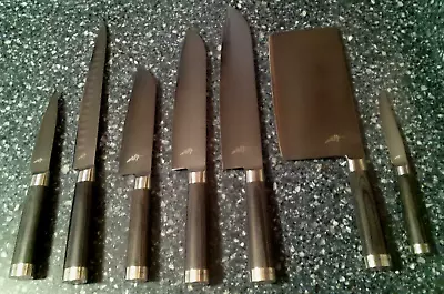 Michel Bras 7 Pc. Knife Set #3 Slicing #8 Boning # 4 5 6 Santoku #10 Clever Box • $2995