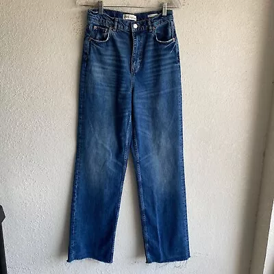 Zara The Full Length Jeans Womens Size 6 High Rise Distressed Denim Pants 27x33 • $24.95