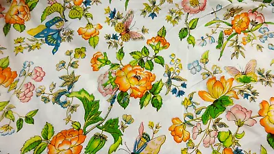 Schumacher Wedgewood Collection Floral Vintage Cotton Fabric By The Yard • $15