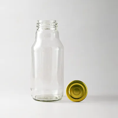 Glass Juice Bottles With Various Colour Lids 11 Oz/ 330 Ml Soczek Multi-listing • £10.99