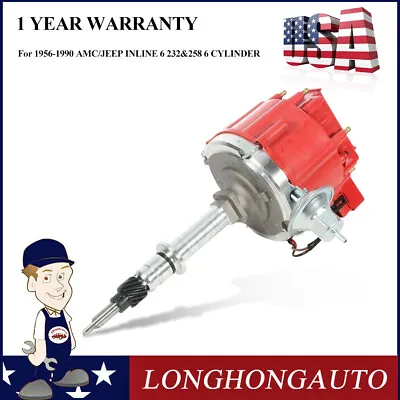 1X Ignition Distributor W Module For 56-90 AMC JEEP INLINE 6 232 258 6 Cylinder • $44.88