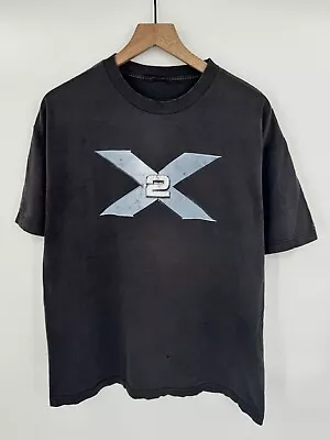 Vintage 2000s X-Men 2 X2 Movie Promo T-Shirt Size XL Y2K Marvel Faded Black • $42.49