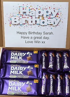 Personalised LARGE CADBURY Chocolate Sweet Box Hamper Birthday Christmas Gift UK • $17.42