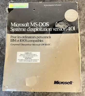 Microsoft MS-DOS Version 4.01 FRENCH - Brand New Sealed • $61.95