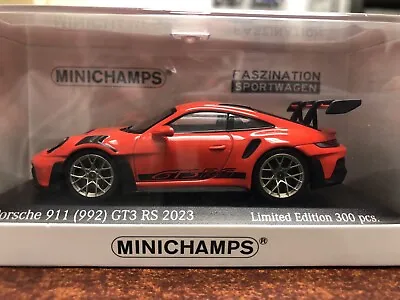 1/43 Minichamps 2023 Porsche 911(992) GT3 RS Lava Orange Red Gold Wheels 300pcs • $99.99