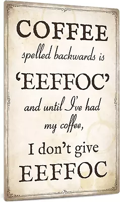 Coffee Bar Sign Vintage Coffee Spelled Backwards Is Eeffoc Coffee Wall Decor F • $23.99