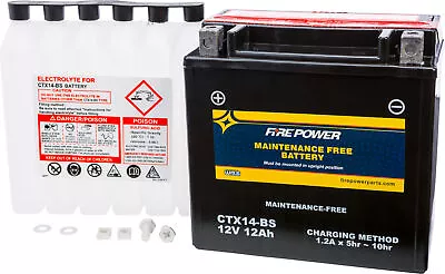 Fire Power Maintenance Free 12V Battery CTX14-BS BMW R1200GS 05-16 • $70.73