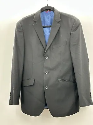 Billy London Jacket Mens 38R Black 3 Button Suit Jacket Sport Coat Poly-Rayon • $18.50