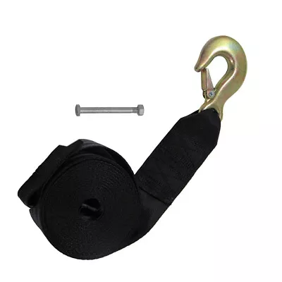 £12 • Buy HAND WINCH STRAP BELT WEBBING WITH HOOK 50mm 6 Metres 2500lbs Boat Car Trailer