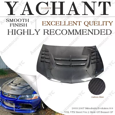 CARBON Vol Vtx Street Ver.2 GT Bonnet Hood For 03-07 Mitsubishi Evolution 8-9 • $553.13