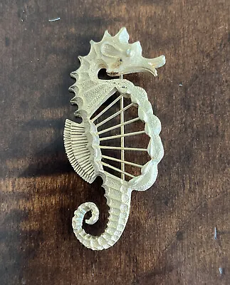 Seahorse Brooch Vintage Gold Tone Marine Ocean Life Pin • $12.99