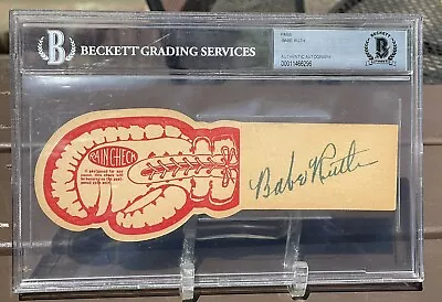 1946 Babe Ruth Signed Boxing Ticket Beckett AUTHENTIC AUTOGRAPH • $9080