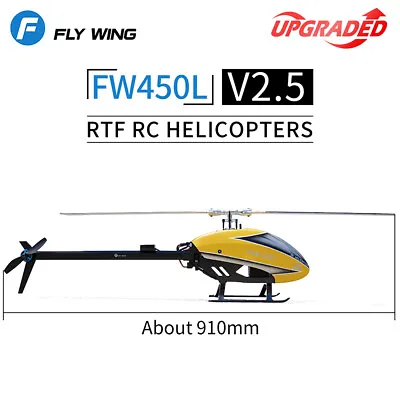 Fly Wing FW450L V2.5 RC Helicopter FBL 3D GPS 6CH 1000M W/H1 Flight Controller • $584.82