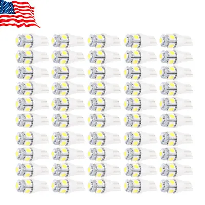 50X T10 5-SMD LED Interior Light Bulb Super White 6500K 921 194 192 168 2825 W5W • $11.99