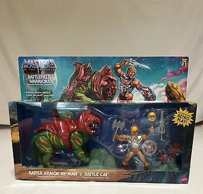 Masters Of The Universe He-man Battlefield Warriors With Battlecat New In Box • $29