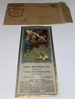 VTG 1930 AD Calendar Krieg Ferndale MI Baumgarth Hintermeister Reel Sensation • $28.79
