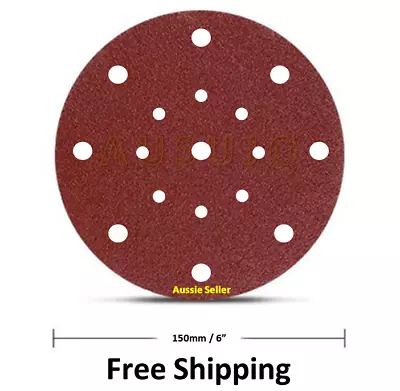 150mm / 6  40 - 1000 Grit 17 Hole Plaster Drywall Sanding Discs Pads Hook Loop • $18