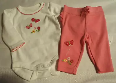 Gymboree Brand New Baby Butterflies Preemie 5-9 Lbs White Bodysuit Pants NWT • $30