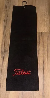 Titleist Microfiber Embroidered Golf Cleaning Towel 20x12 Black • $18